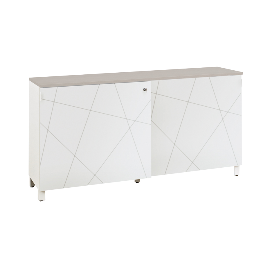 Crédence portes coulissantes Sunday blanc graphic 160 cm Gautier Office