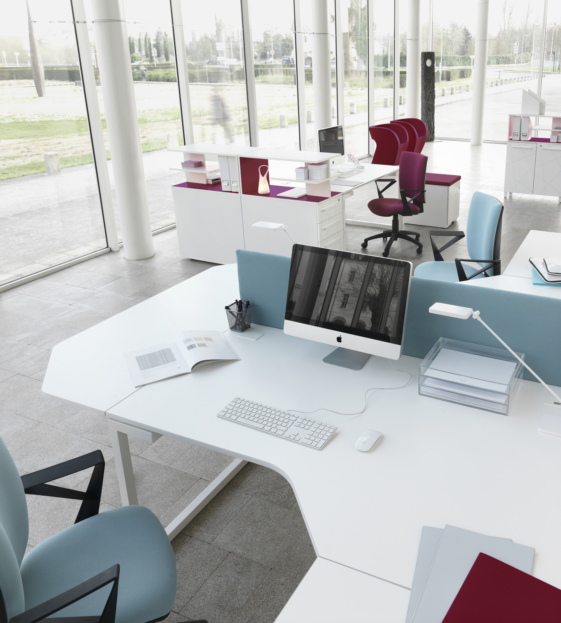 Poste de travail Sunday blanc en open space Gautier Office