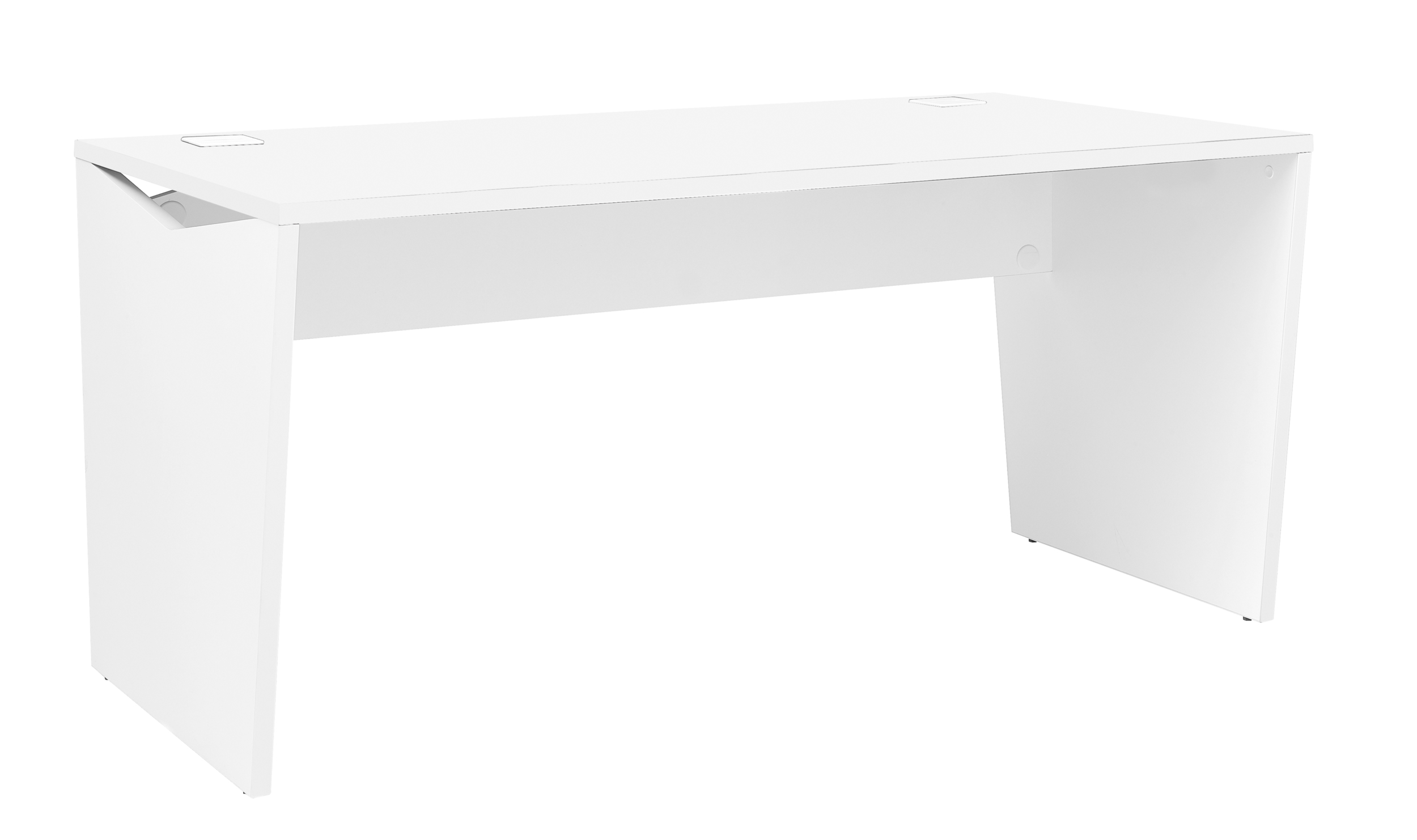 YES BLANC BUREAU PIEDS PANNEAUX 160CM