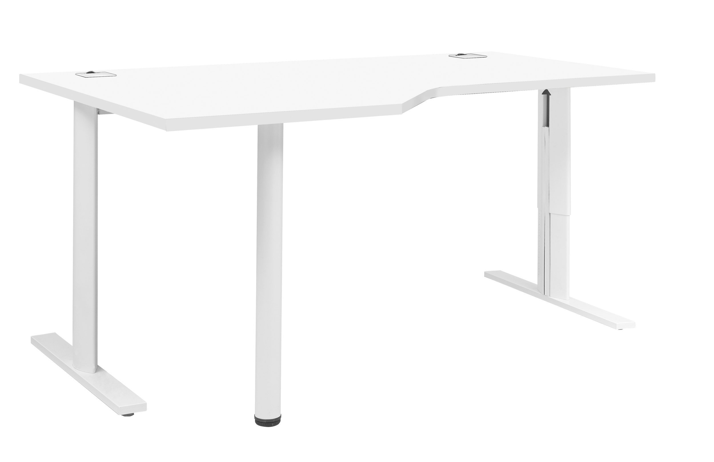 Plan compact gauche Gautier Office YES! blanc pieds métal ajustables