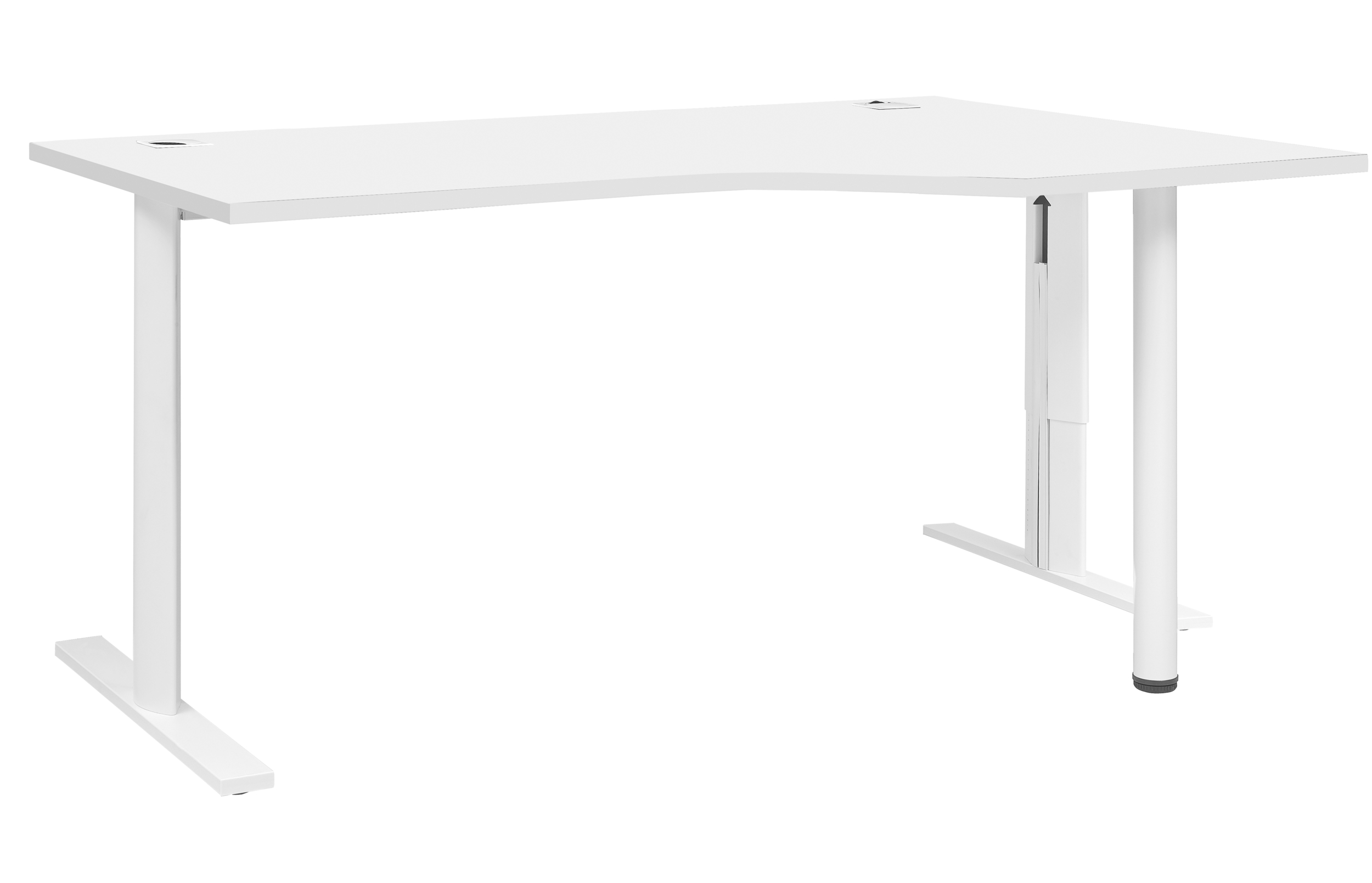 Plan compact droit Gautier Office YES! blanc pieds métal ajustables