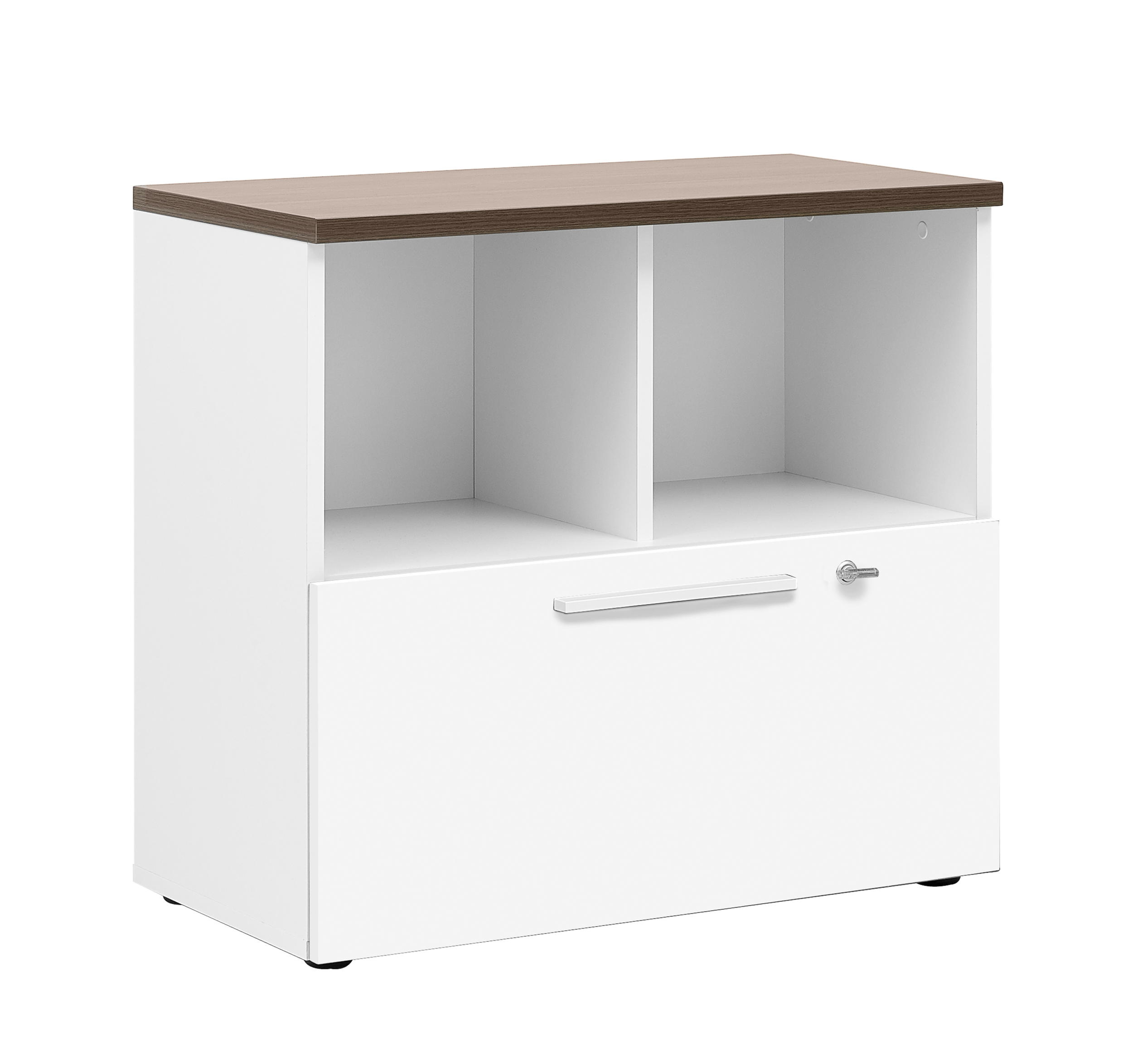 Rangement bas GAUTIER OFFICE Yes/Xerus chêne royal tiroir blanc