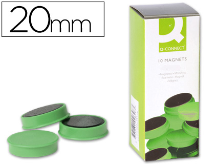 Aimants ronds Q-CONNECT verts Ø 20 mm