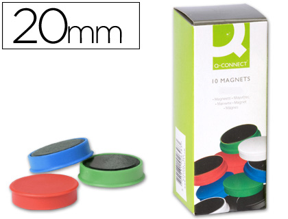 Aimants ronds Q-CONNECT coloris assortis Ø 20 mm vue 2