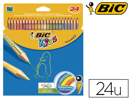Crayons de couleur BIC Kids Tropicolors 2 étui de 24 vue 2