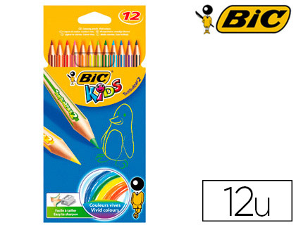 Crayons de couleur BIC Kids Tropicolors 2 étui de 12 vue 2
