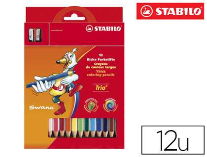 Crayons de couleur Stabilo Trio Long pochette de 12 vue 2