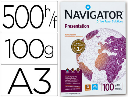 Papier Navigator Presentation A3 100 g blanc, ramette de 500 feuilles
