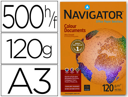 Papier Navigator Colour Documents A3 120 g blanc, ramette de 250 feuilles