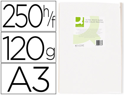Papier Q-Connect Ultrawhite A3 120 g blanc, ramette de 250 feuilles