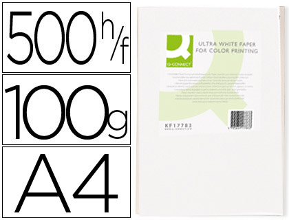 Papier Q-Connect Ultrawhite A4 100 g blanc, ramette de 500 feuilles