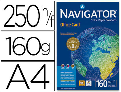 Papier Navigator Office Card A4 160 g blanc, ramette de 250 feuilles