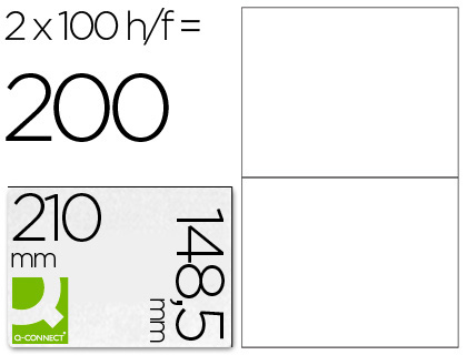 Q-CONNECT ÉTIQUETTES  COINS DROITS 210x148,5mm