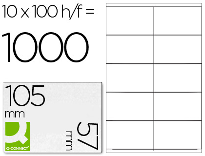 Q-CONNECT ÉTIQUETTES  COINS DROITS 105x57mm