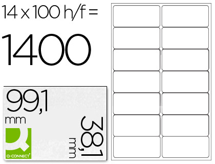 Q-CONNECT ÉTIQUETTES COINS ARRONDIS 99x38,1mm