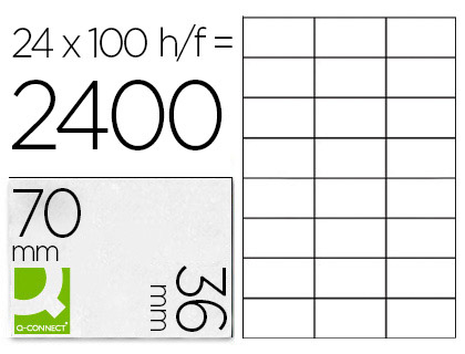 Q-CONNECT ÉTIQUETTES  COINS DROITS 70x36mm