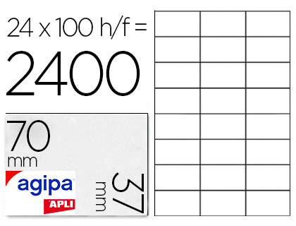 AGIPA ÉTIQUETTES  COINS DROITS 70x37mm