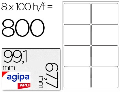 AGIPA ÉTIQUETTES COINS ARRONDIS 99,1x67,7mm