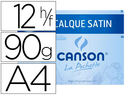 CANSON CALQUE 12 FEUILLES A4 90/95g