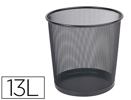 Corbeille à papier métal ajourée Q-CONNECT 13 L noire vue 2