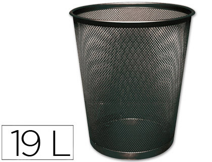 Corbeille à papier métal ajourée Q-CONNECT 19 L noire vue 2