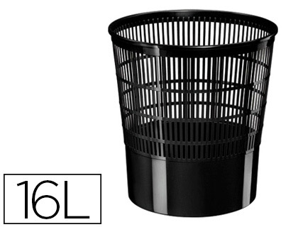 Corbeille à papier ajourée CEP 16 L noire vue 2