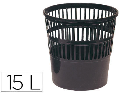 Corbeille à papier ajourée 15 L noire vue 2