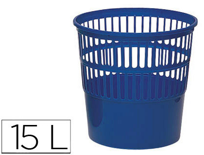 Corbeille à papier ajourée 15 L bleue vue 2