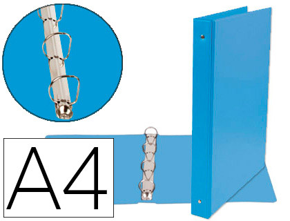 PVC A4 4 ANNEAUX 25MM BLEU
