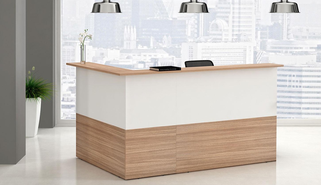 Artarredi banque d'accueil ALICANTE noyer naturel & blanc