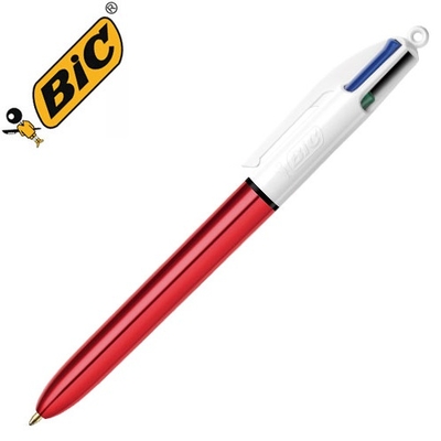 STYLO BILLE 4 COULEURS SHINE ROUGE