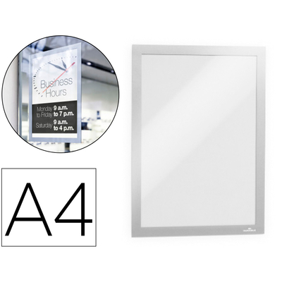 Durable 45977 Cadre Affichage Duraframe Pochette Adh/ésive A4 Plastique Gris