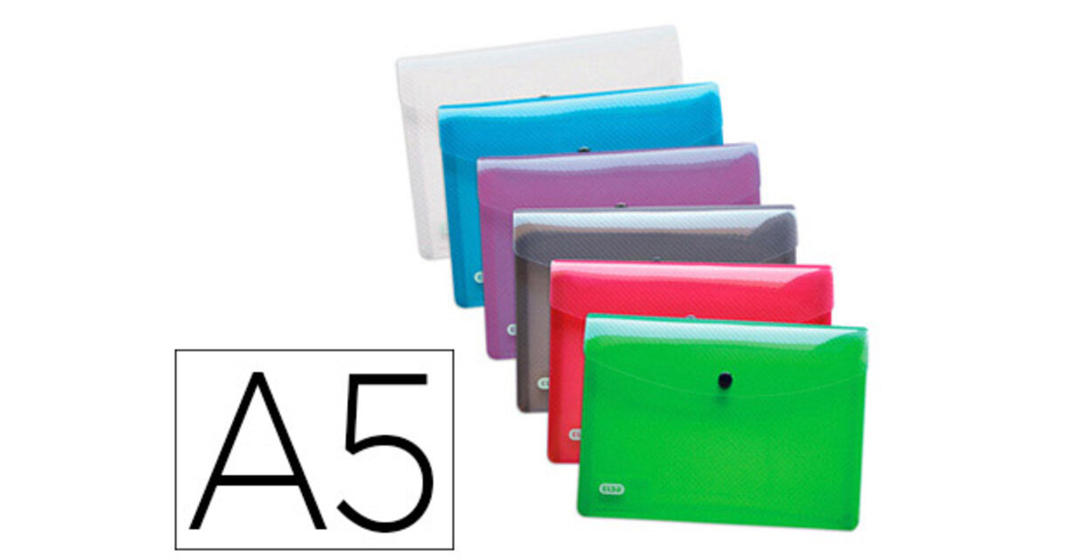 20 Pochettes Plastique A4 Avec Bouton Pression - Étanches - 4 Couleurs - Transparentes