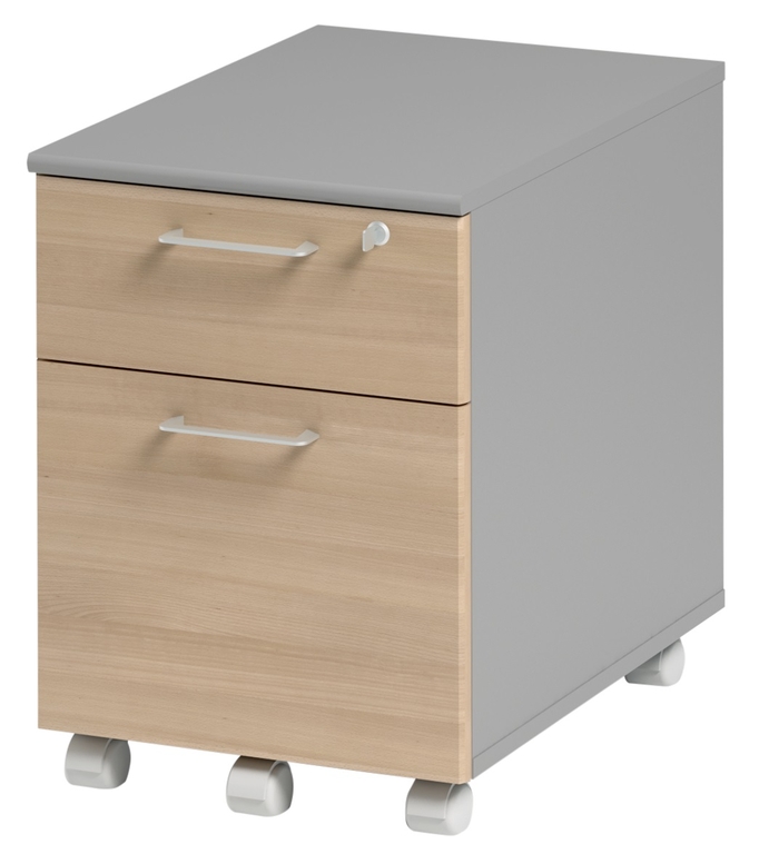 GAUTIER OFFICE JAZZ+ HÊTRE AMBRÉ 1U28CAISSON MOBILE 2 TIROIRS PRÉMONTÉ