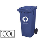 Conteneur papier et carton à roues Q-Connect bleu 100 L vue 2