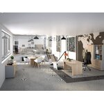 Mobilier de bureau Jazz+ hêtre ambré et gris météor Gautier Office en situation, vue 2