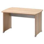 Bureau droit Jazz+ 120 cm pieds panneaux hêtre ambré et gris météor Gautier Office