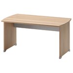 Bureau droit Jazz+ 140 cm pieds panneaux hêtre ambré et gris météor Gautier Office