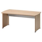 Bureau droit Jazz+ 160 cm pieds panneaux hêtre ambré et gris météor Gautier Office