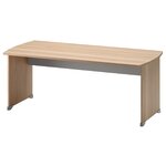 Bureau droit Jazz+ 180 cm pieds panneaux hêtre ambré et gris météor Gautier Office
