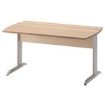 Bureau droit Jazz+ 120 cm pieds métal hêtre ambré et gris météor Gautier Office