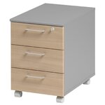 Caisson mobile 3 tiroirs Jazz+ hêtre ambré et gris météor Gautier Office