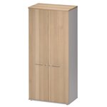 Armoire 2 portes Jazz+ hêtre ambré et gris météor Gautier Office