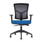 Fauteuil de bureau MTI Wedge noir et bleu de face