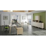 Bureau Gautier Office Artefact orme et blanc en situation vue 1