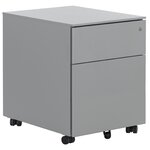 Caisson mobile métal GAUTIER OFFICE gris 2 tiroirs 42 cm