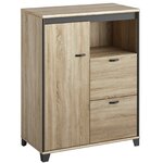 Rangement mi-hauteur 1 porte 2 tiroirs 1 niche Mambo chêne Sonoma noir Gautier Office