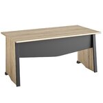 Bureau droit Mambo 140 cm pieds panneaux chêne Sonoma noir Gautier Office