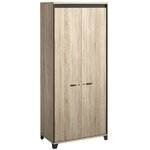Armoire 2 portes Mambo chêne Sonoma noir Gautier Office