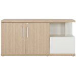 Crédence Brabant 160 cm chêne structuré blanc Gautier Office, vue 3